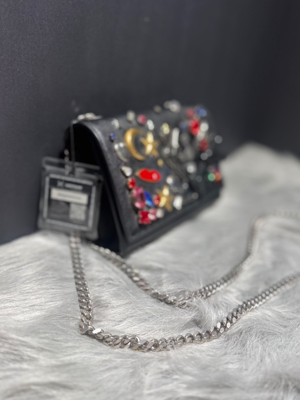 YSL Kate Monogram Jeweled & Studded Chain Bag~EUC - Picture 2 of 11